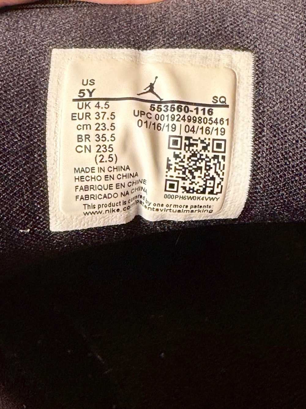 Air Jordan 1 Low GS Black Toe 2019 - Picture 5 of 6